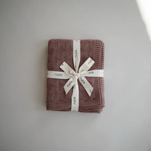 Knitted Honeycomb Baby Blanket - Desert Rose