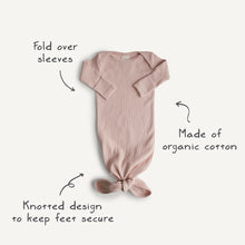 RIBBED KNOTTED BABY GOWN UNIPUSSI - GRAY MELANGE