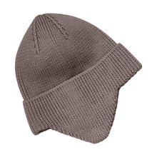 Hat Wool Knit Windstop - Brown Melagne
